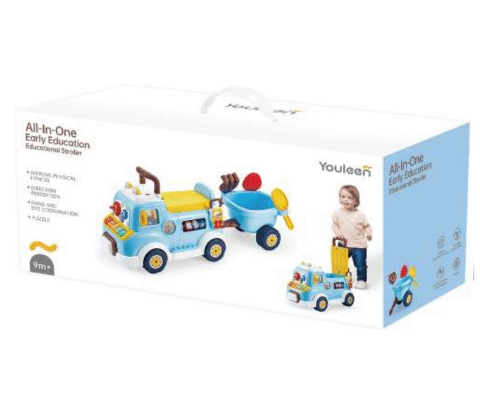 Boîte du camion éducatif avec remorque et accessoires – dès 9 mois